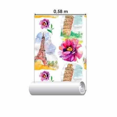 Papel de Parede Adesivo Cidade Floral Pisa Paris 244140994 - Papel na Parede