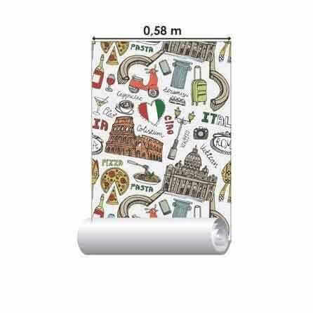 Papel de Parede Adesivo Cidade Itália Desenhos 314216843 - Papel na Parede