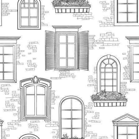 Papel de Parede Adesivo Cidade Janelas 465257096 - Papel na Parede