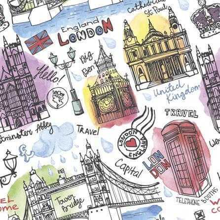Papel de Parede Adesivo Cidade Londres Color 298305344 - Papel na Parede