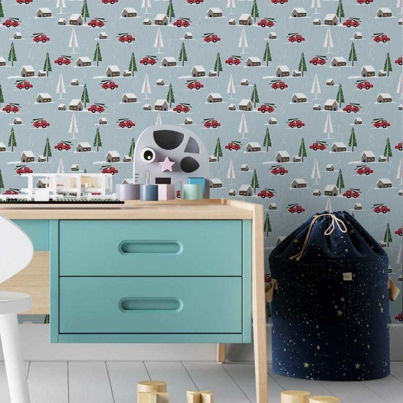 Papel de Parede Adesivo Cidade, neve . N03071 - Papel na Parede