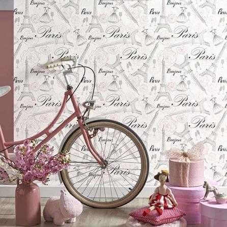 Papel de Parede Adesivo Cidade Paris Floral 533763223 - Papel na Parede