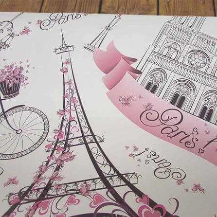 Papel de Parede Adesivo Cidade Paris Rosa 203986717 - Papel na Parede