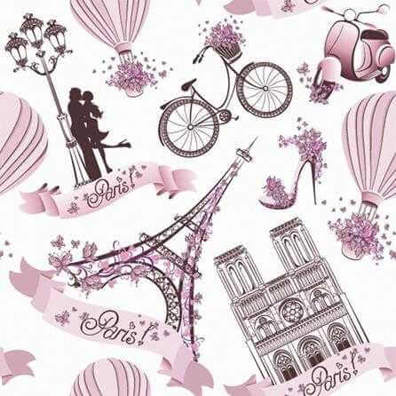 Papel de Parede Adesivo Cidade Paris Rosa 207691360 - Papel na Parede