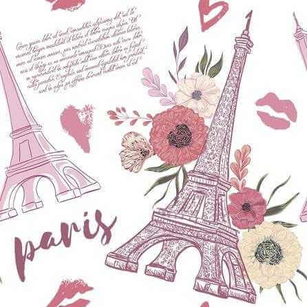 Papel de Parede Adesivo Cidade Paris Rosa 515265268 - Papel na Parede