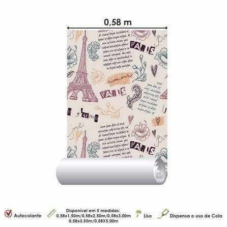 Papel de Parede Adesivo Cidade Paris Vintage 324532505 - Papel na Parede