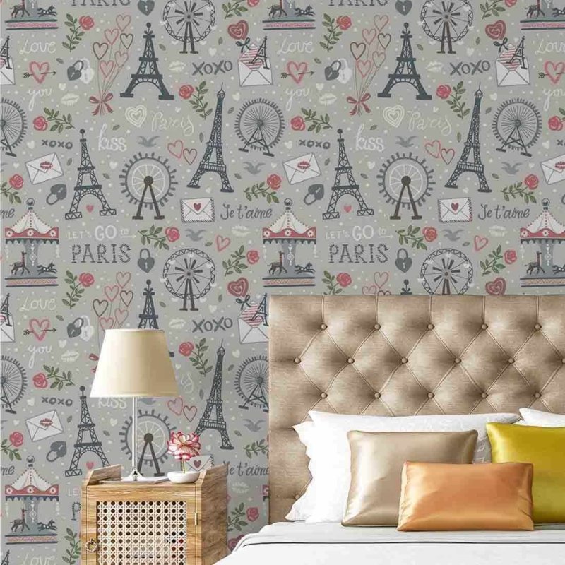 Papel de Parede Adesivo Cidade Paris Xoxo 537281320 - Papel na Parede