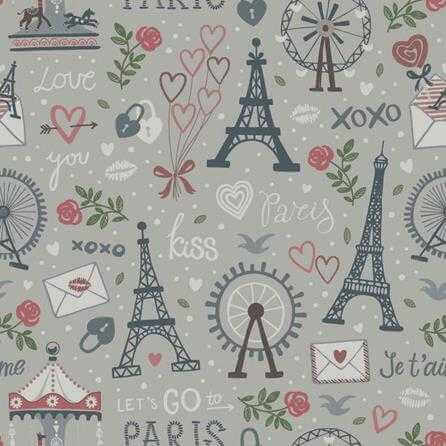 Papel de Parede Adesivo Cidade Paris Xoxo 537281320 - Papel na Parede