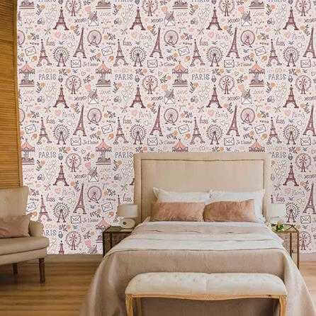 Papel de Parede Adesivo Cidade Paris Xoxo 537281338 - Papel na Parede