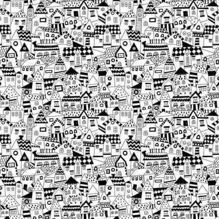 Papel de Parede Adesivo Cidade Preto e Branco 384971365 - Papel na Parede