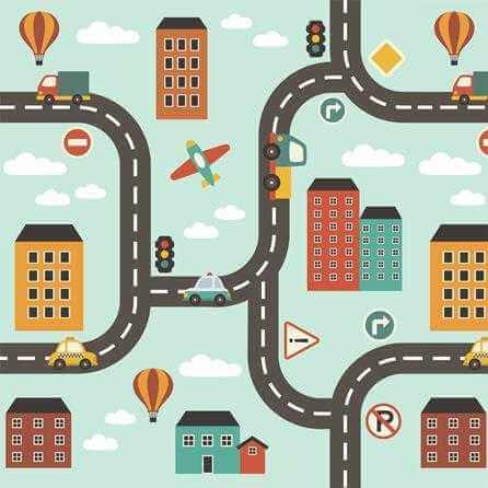 Papel de Parede Adesivo Cidade Rua Infantil 177918251 - Papel na Parede
