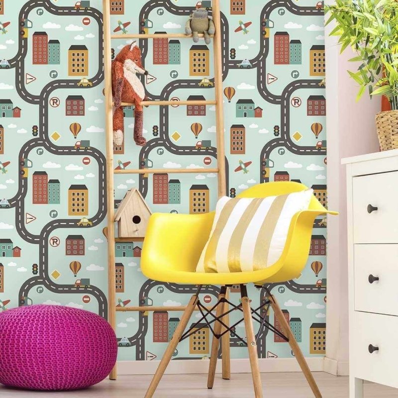 Papel de Parede Adesivo Cidade Rua Infantil 177918251 - Papel na Parede