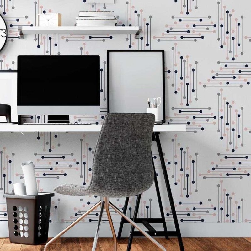 Papel de Parede Adesivo Circuitos Minimalistas N06018 - Papel na Parede