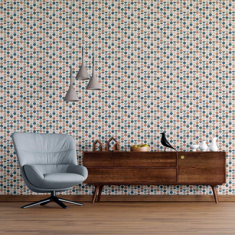 Papel de Parede Adesivo Círculos Geométricos N09001 - Papel na Parede