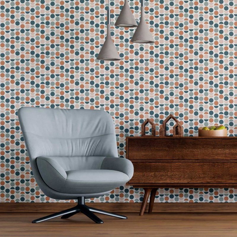 Papel de Parede Adesivo Círculos Geométricos N09001 - Papel na Parede