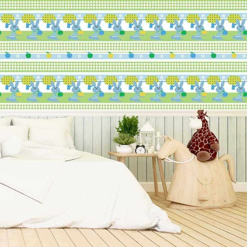 Papel de Parede Adesivo Coelho Azul 1361 - Papel na Parede