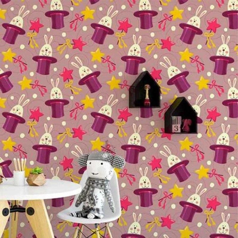 Papel de Parede Adesivo Coelho Roxo 174901349 - Papel na Parede