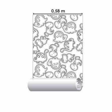 Papel de Parede Adesivo Colorir Dinossauro 7233055 - Papel na Parede
