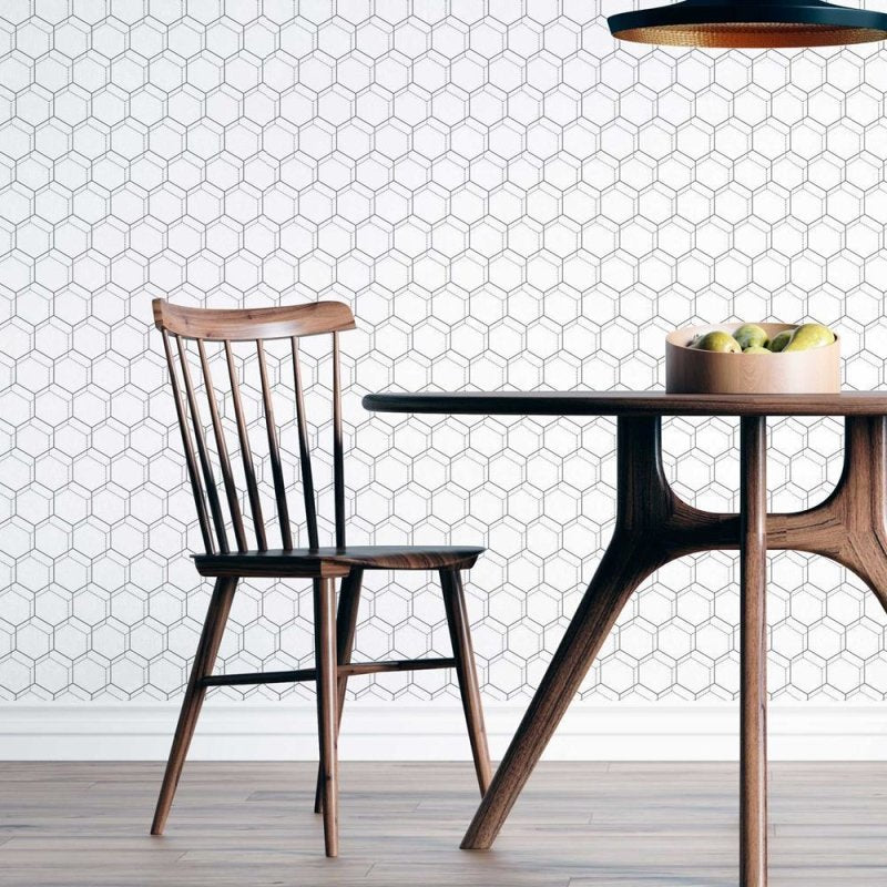 Papel de Parede Adesivo Coméia Geométrico Preto N08120 - Papel na Parede