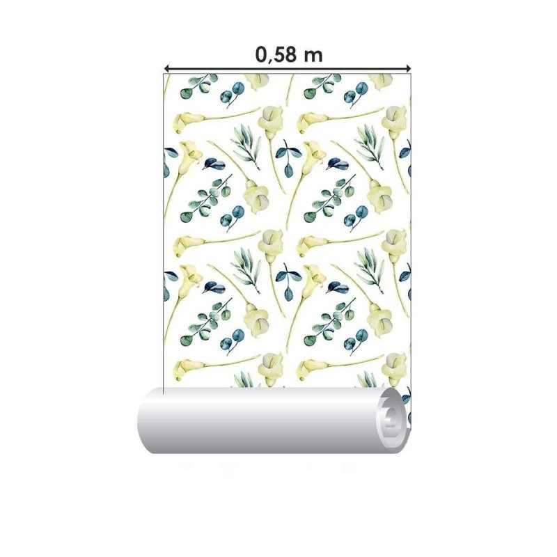 Papel de Parede Adesivo Copo de Leite Aquarela N04144 - Papel na Parede