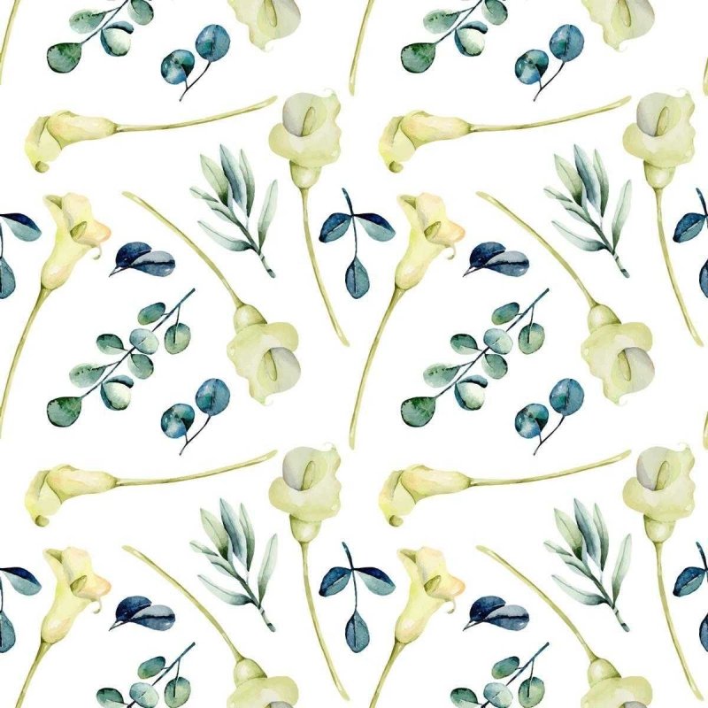 Papel de Parede Adesivo Copo de Leite Aquarela N04144 - Papel na Parede