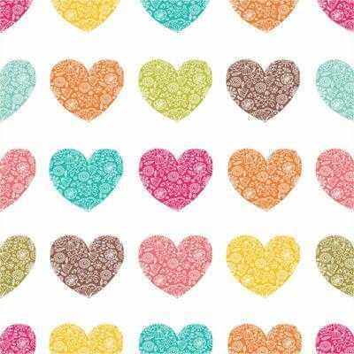 Papel de Parede Adesivo Coração Colorido 141343612 - Papel na Parede
