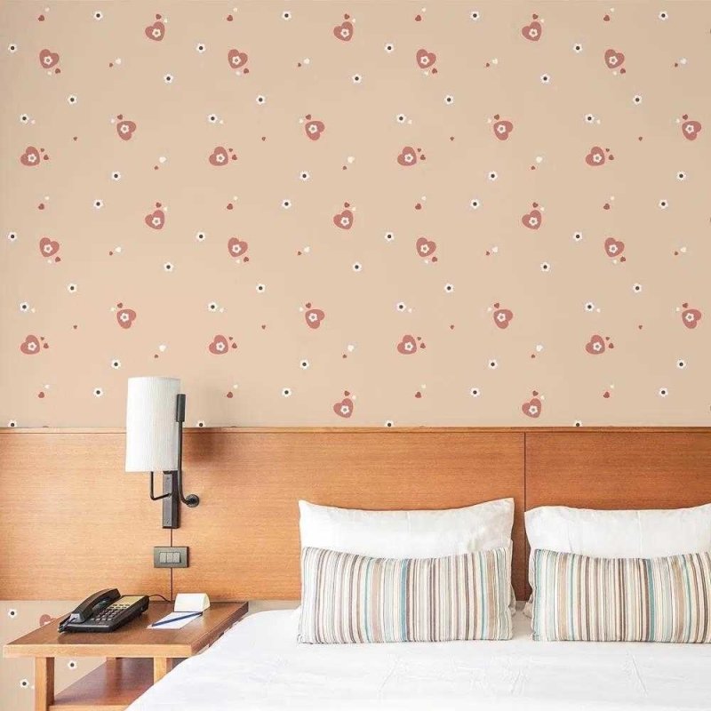 Papel de Parede Adesivo Coração Flores 271643837 - Papel na Parede