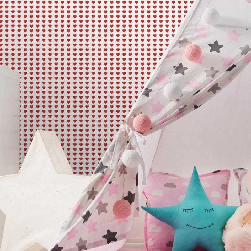 Papel de Parede Adesivo Coração Vermelho 847596226 - Papel na Parede