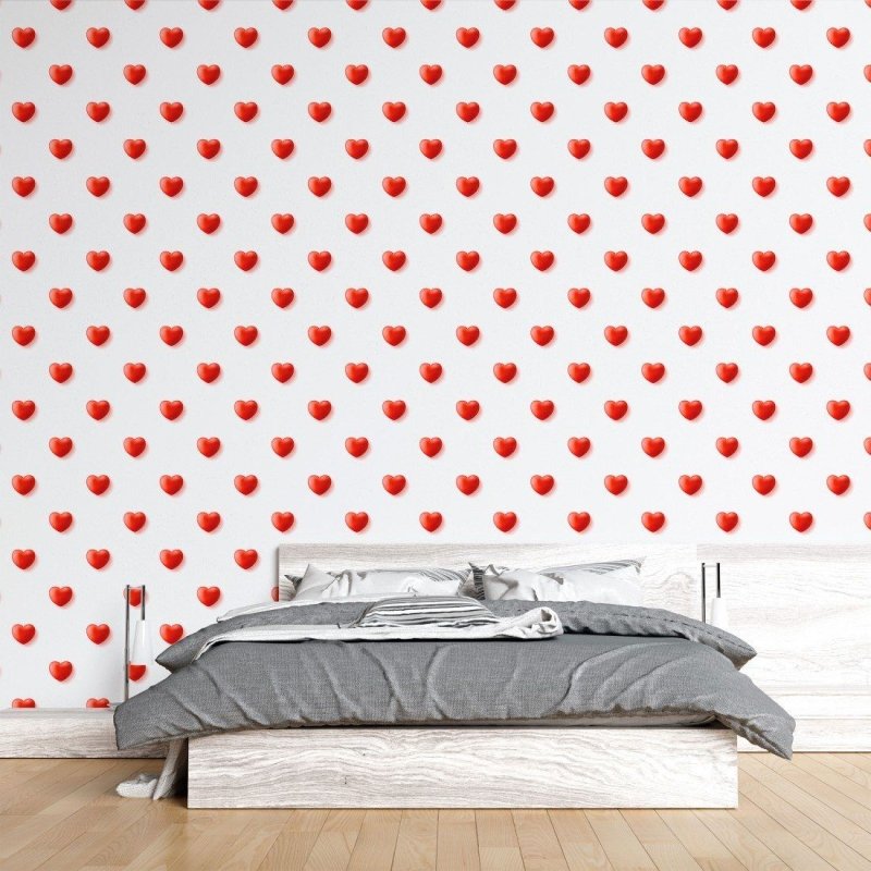 Papel de Parede Adesivo Corações 3D N015131 - Papel na Parede