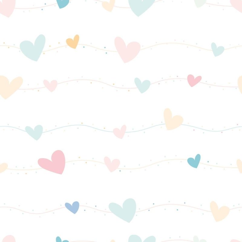 Papel de Parede Adesivo Corações Coloridos N04075 - Papel na Parede