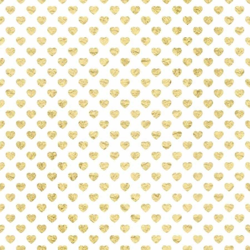 Papel de Parede Adesivo Corações Ouro N06115 - Papel na Parede