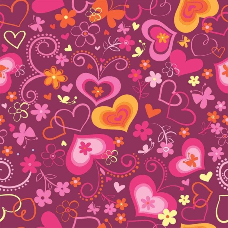 Papel de Parede Adesivo Corações Rosa 124462936 - Papel na Parede