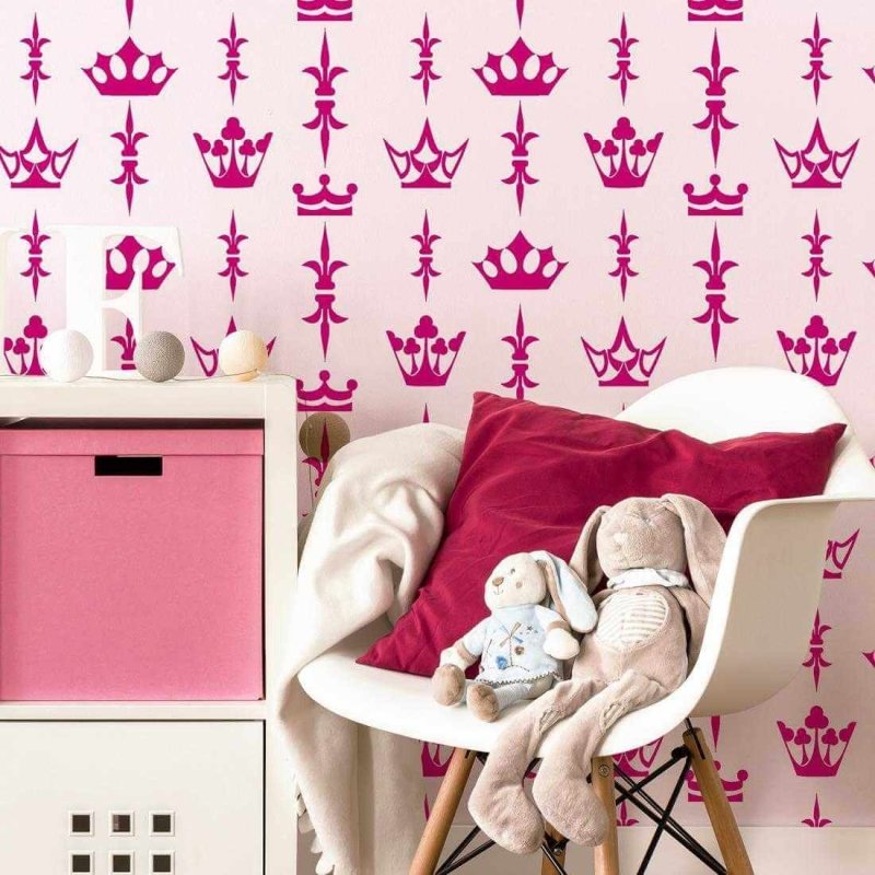 Papel de Parede Adesivo Coroa Rosa 183664594 - Papel na Parede