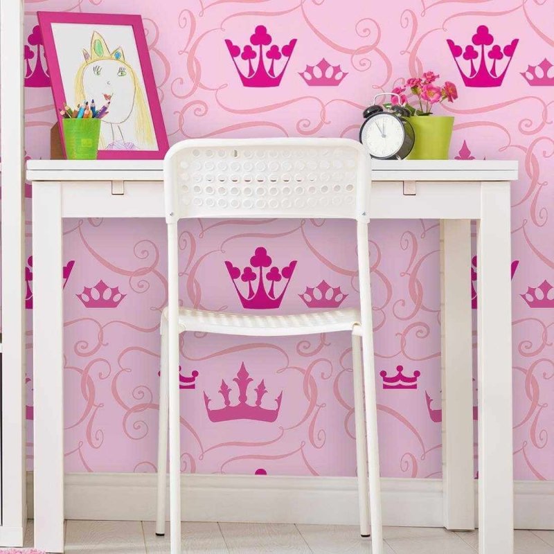Papel de Parede Adesivo Coroa Rosa 483664594 - Papel na Parede