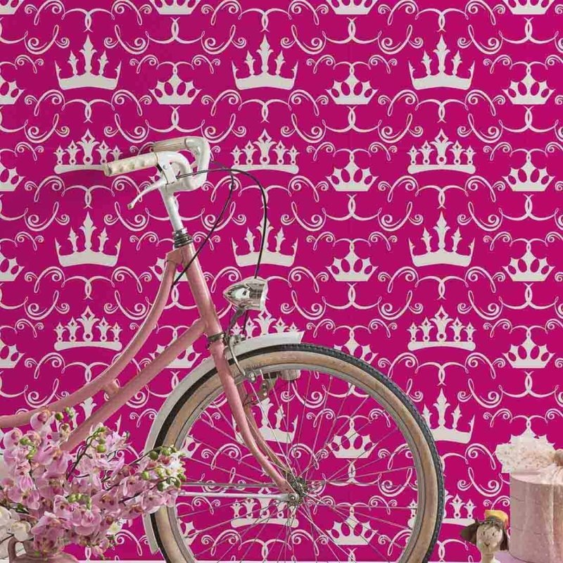 Papel de Parede Adesivo Coroa Rosa 683664594 - Papel na Parede