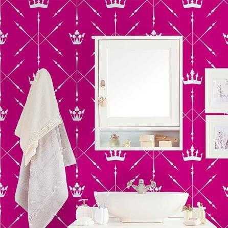 Papel de Parede Adesivo Coroa Rosa 783664594 - Papel na Parede