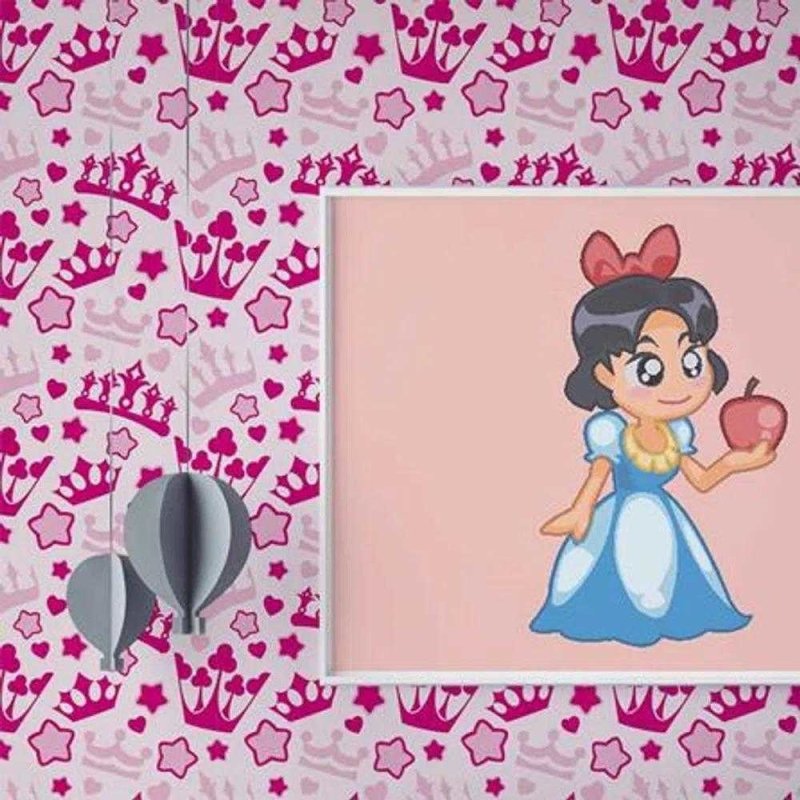Papel de Parede Adesivo Coroas Rosa 283664594 - Papel na Parede