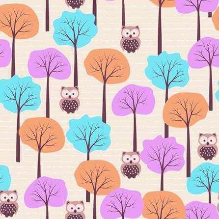 Papel de Parede Adesivo Corujas e Árvores 213226843 - Papel na Parede