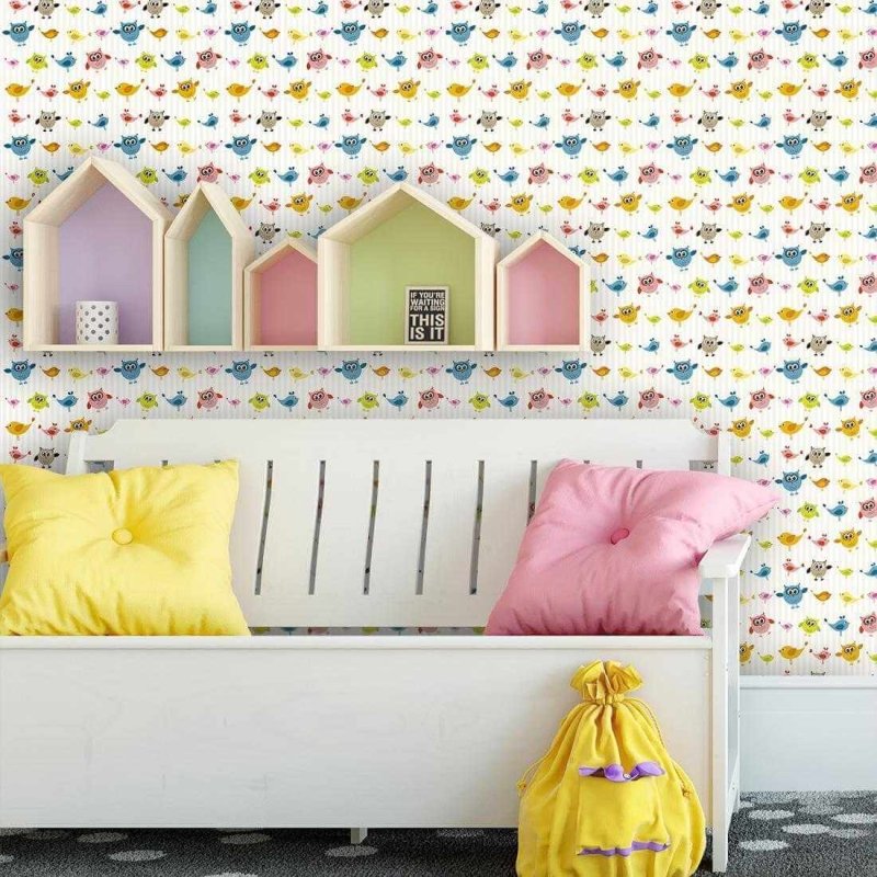 Papel de Parede Adesivo Corujas e Pássaros 205837363 - Papel na Parede