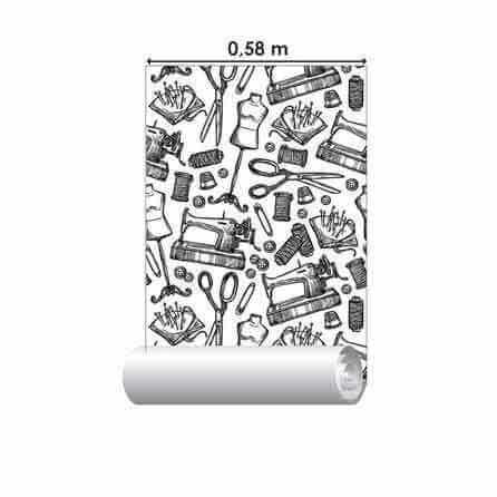 Papel de Parede Adesivo Costureira N12145 - Papel na Parede