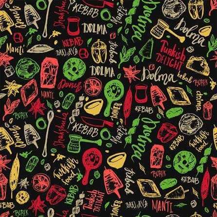 Papel de Parede Adesivo Cozinha Comida Preto 520718263 - Papel na Parede