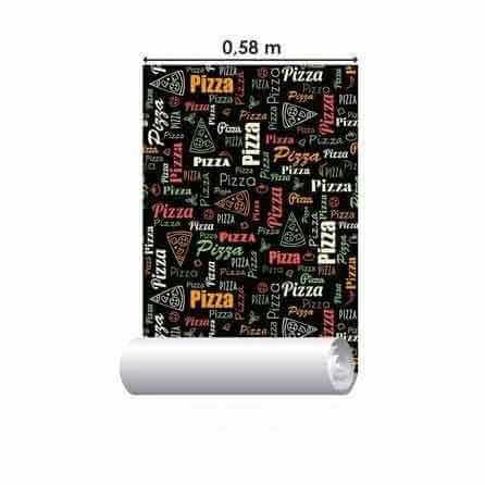 Papel de Parede Adesivo Cozinha Pizza Preto 461426230 - Papel na Parede