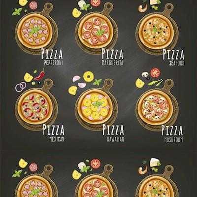 Papel de Parede Adesivo Cozinha Pizza Sabores 228330583 - Papel na Parede