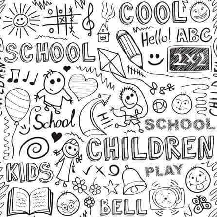 Papel de Parede Adesivo Crianças Escola para Colorir 122232 - Papel na Parede