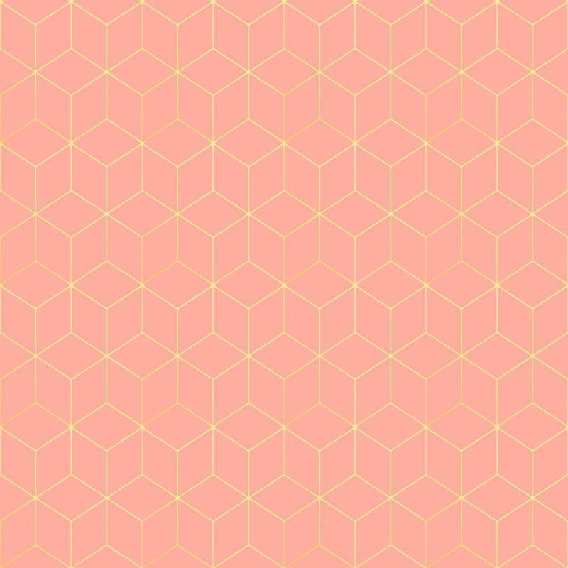 Papel de Parede Adesivo Cubos Abstrato Rosa e Amarelo N08088 - Papel na Parede