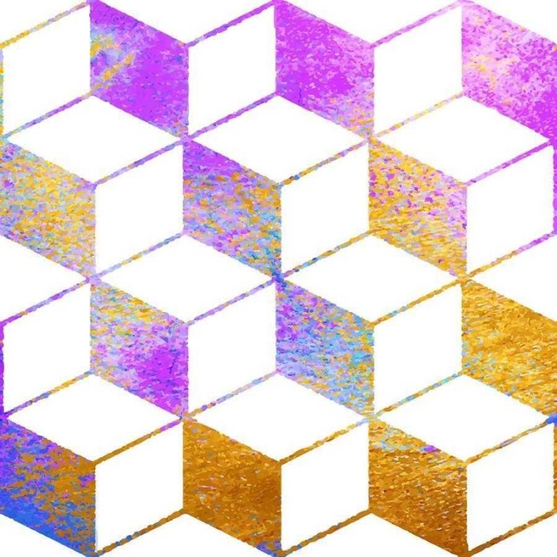 Papel de Parede Adesivo Cubos Psicodélicos N06271 - Papel na Parede