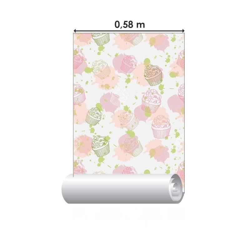 Papel de Parede Adesivo Cupcake N03102 - Papel na Parede
