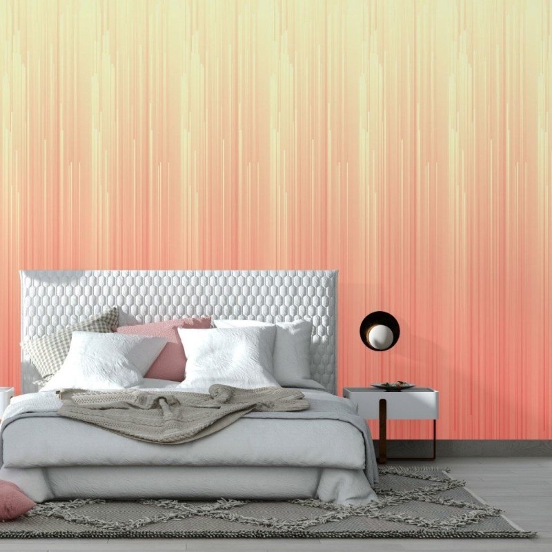 Papel de Parede Adesivo degradê amarelo salmão 3D N014102 - Papel na Parede