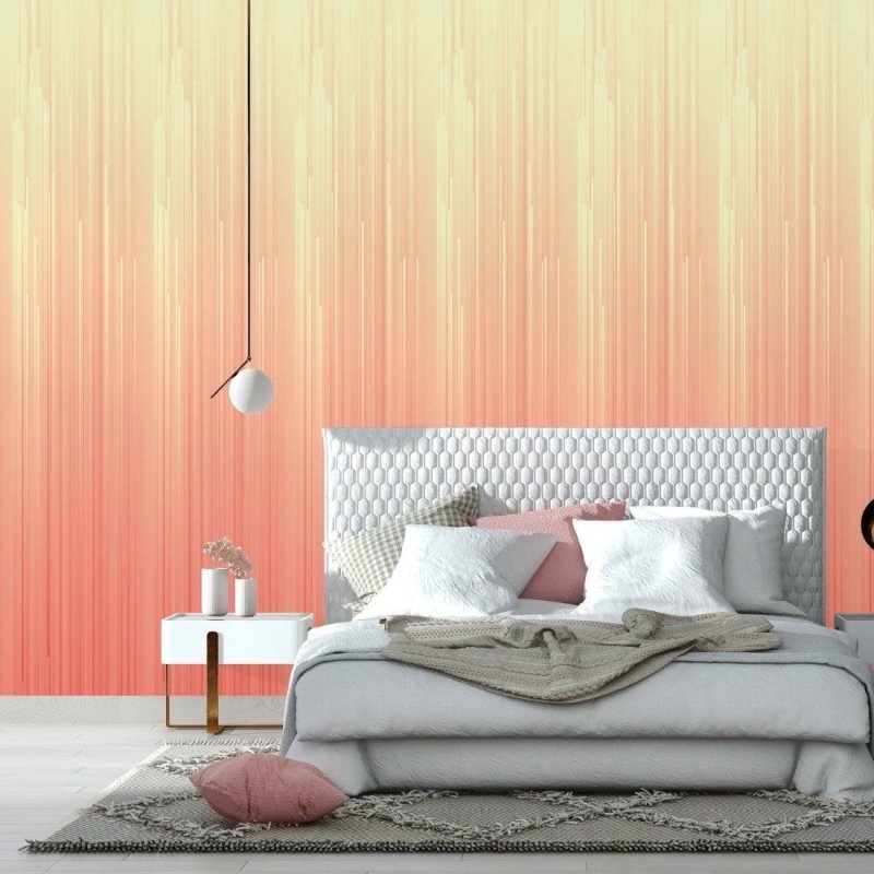 Papel de Parede Adesivo degradê amarelo salmão 3D N014102 - Papel na Parede