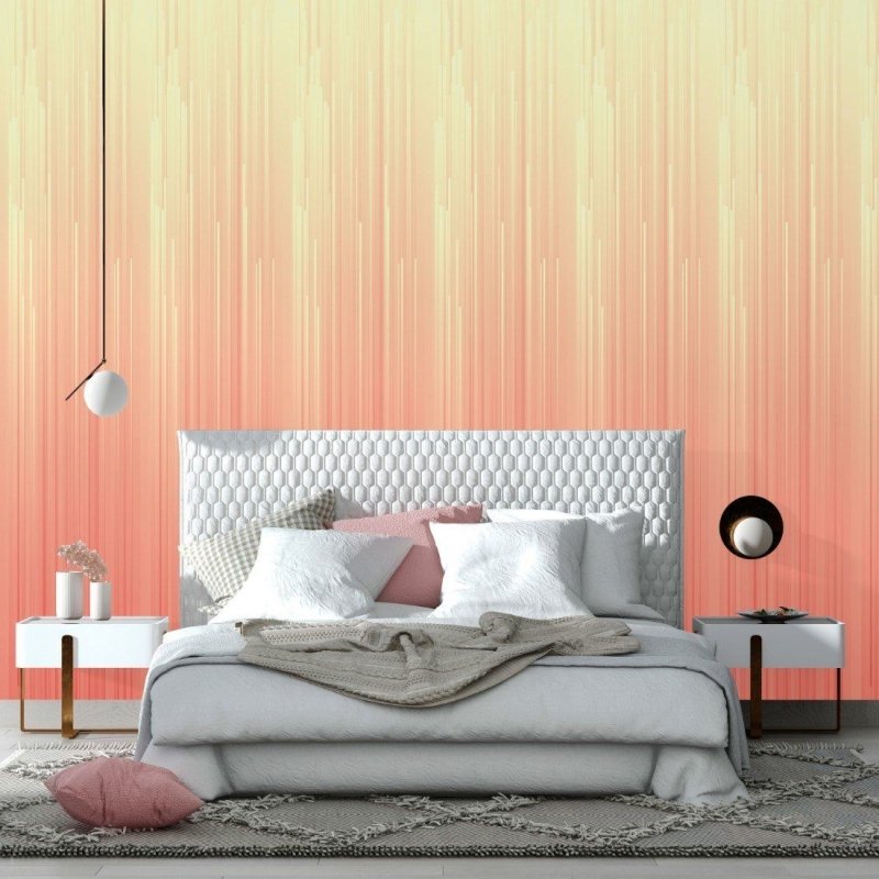 Papel de Parede Adesivo degradê amarelo salmão 3D N014102 - Papel na Parede